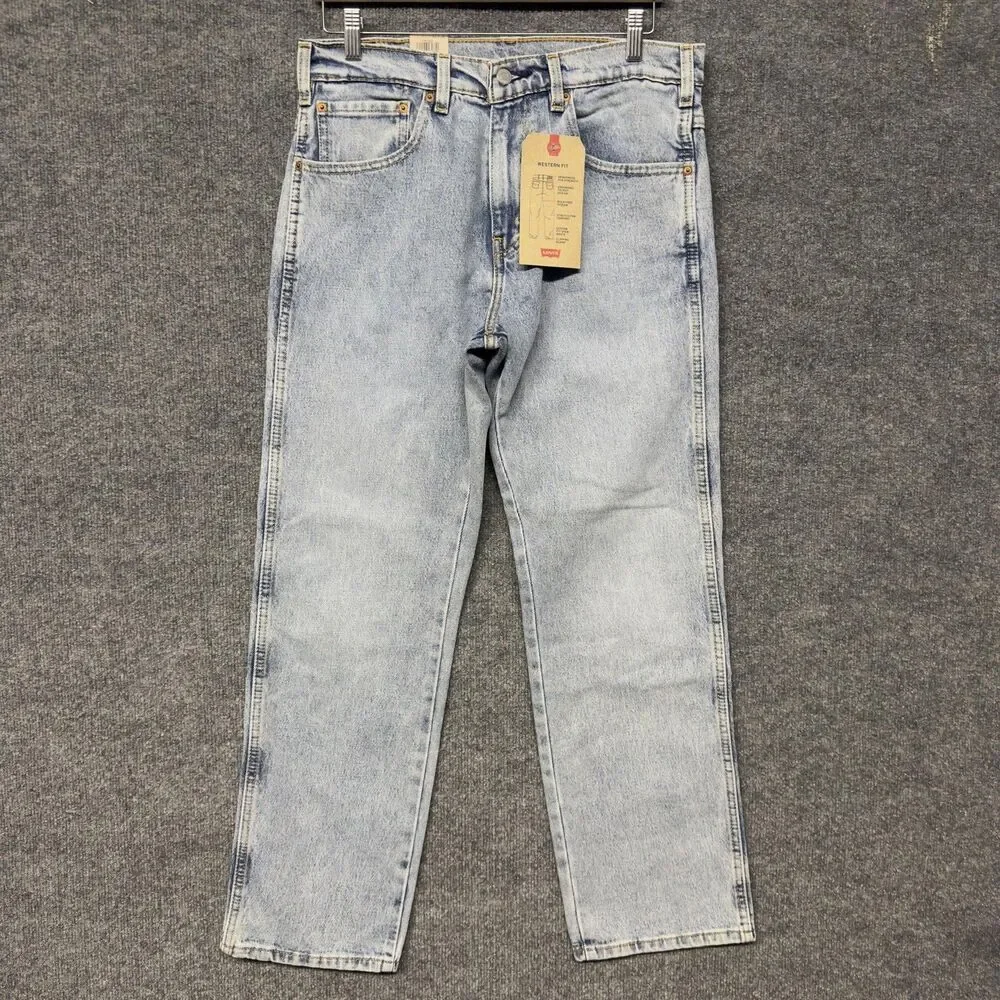 Levi's Western Fit Jeans Mens 32x30 Light Blue Straight Leg Denim NWT 37681-0029